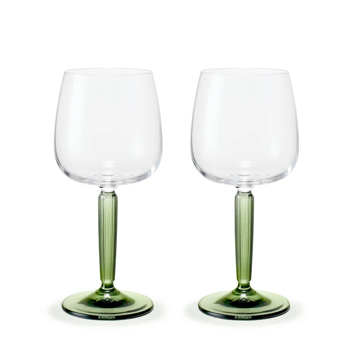 Hammershøi Verres à vin de Kähler Design dans la version vin blanc vert