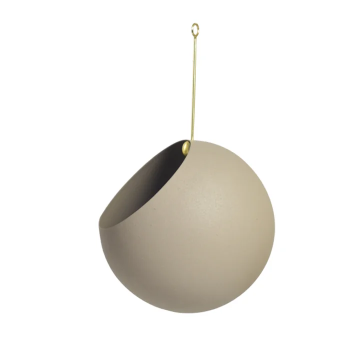Globe Pot de fleurs suspendu de AYTM dans la couleur taupe