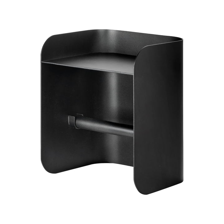 Carry Support de papier toilette avec tablette de Mette Ditmer en couleur noir