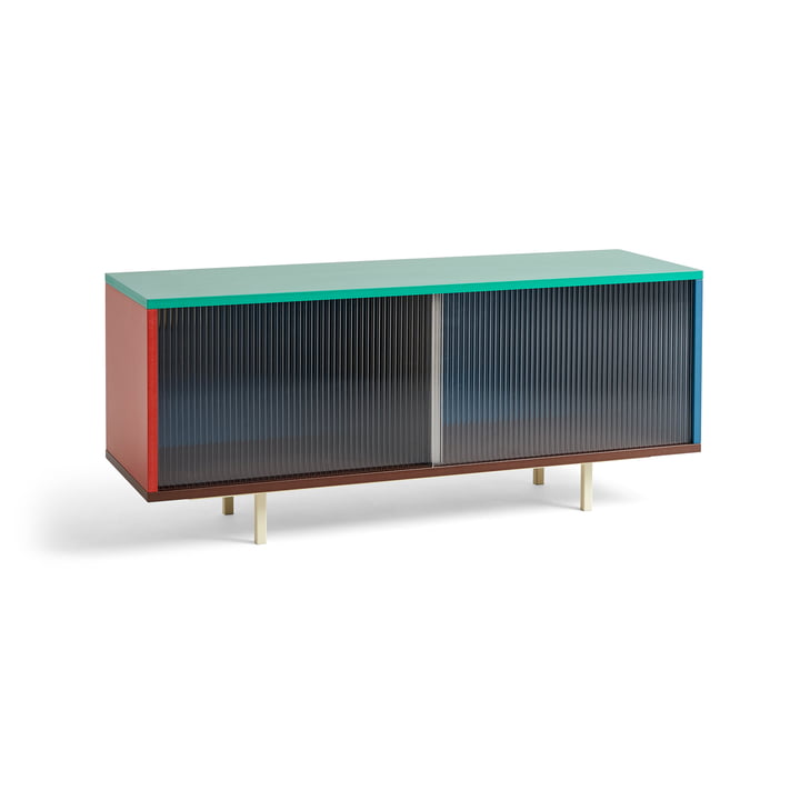 Colour Cabinet M avec portes en verre, 120 x 51 cm, multicolore de Hay