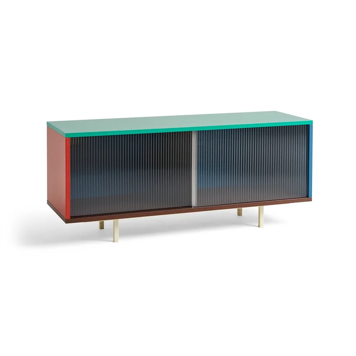 Colour Cabinet M avec portes en verre, 120 x 51 cm, multicolore de HAY