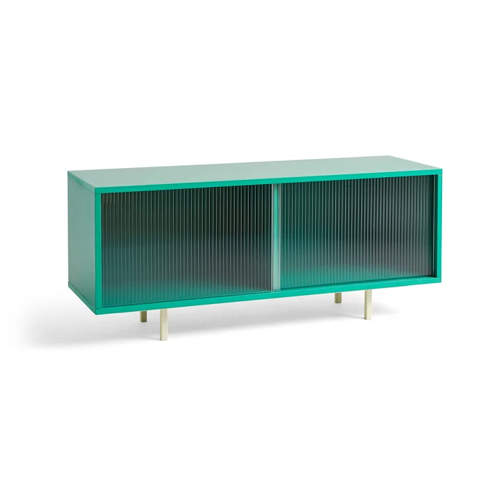 Colour Cabinet M avec portes en verre, 120 x 51 cm, dark mint de HAY