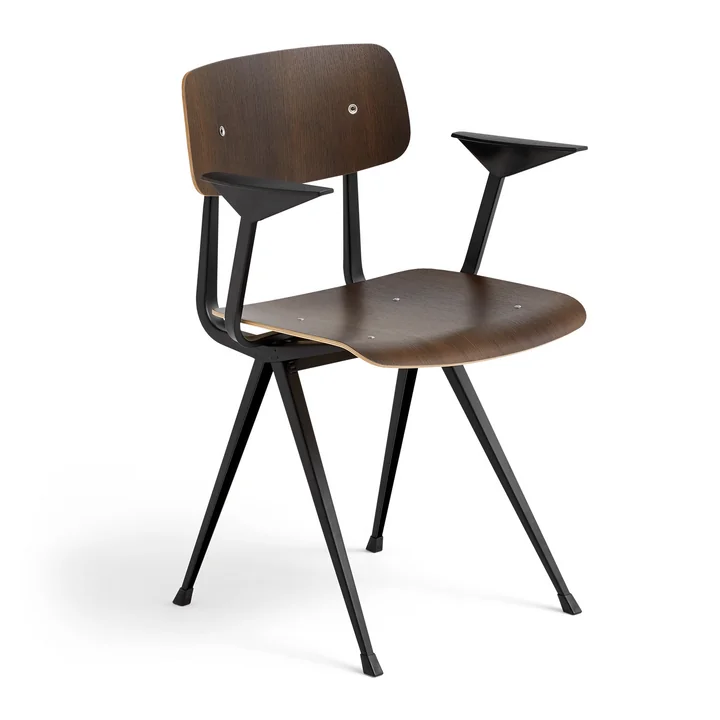 Result Chaise avec accoudoirs, chêne fumé / noir de HAY