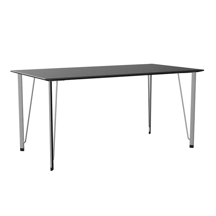 FH3605 ™ Bureau, chromé / frêne laqué noir de Fritz Hansen