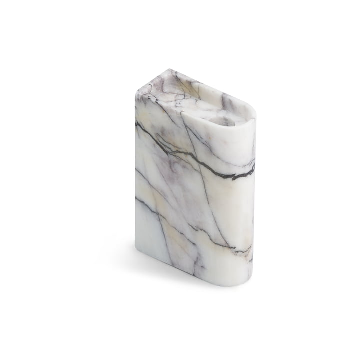 Monolith Bougeoir medium de Northern dans la version marbre blanc