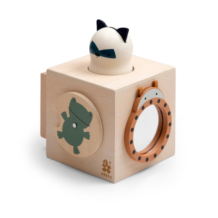 Cube de découverte de Sebra en bois dans la version Woodland