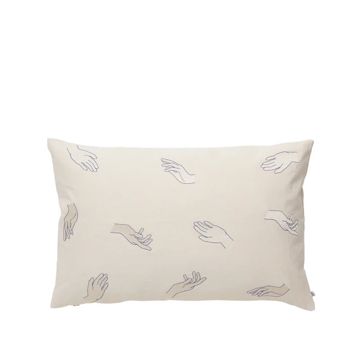 Touch taie d'oreiller, 60 x 40 cm, intense blue / white de Broste Copenhagen