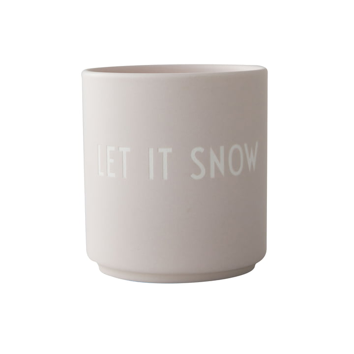 AJ Favourite Tasse en porcelaine, Let it snow / gris de Design Letters