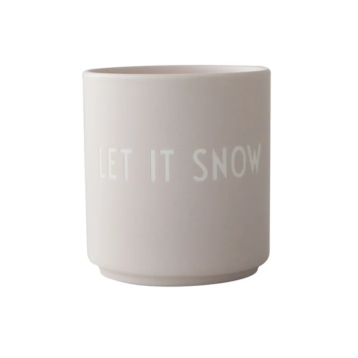 AJ Favourite Tasse en porcelaine, Let it snow / gris de Design Letters