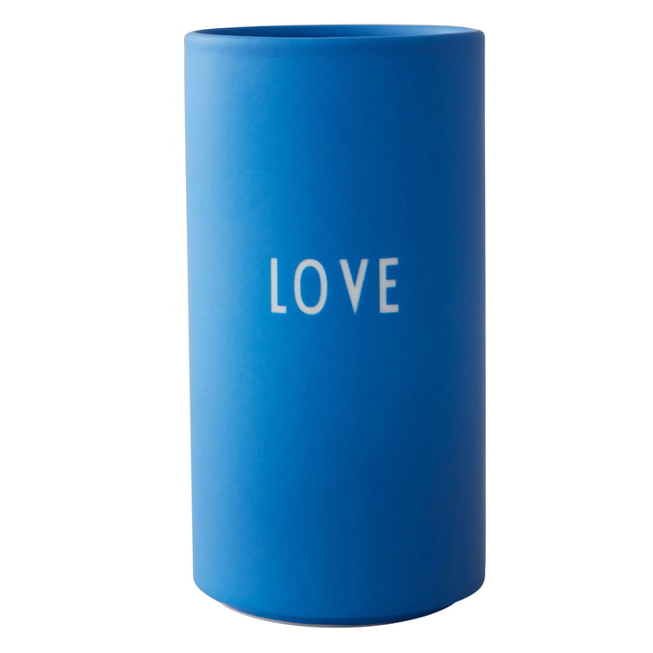 AJ Favourite Vase en porcelaine, Love / bleu cobalt de Design Letters