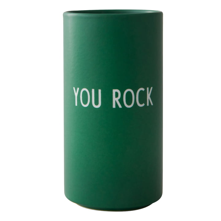 AJ Favourite Vase en porcelaine, You Rock / vert gazon de Design Letters