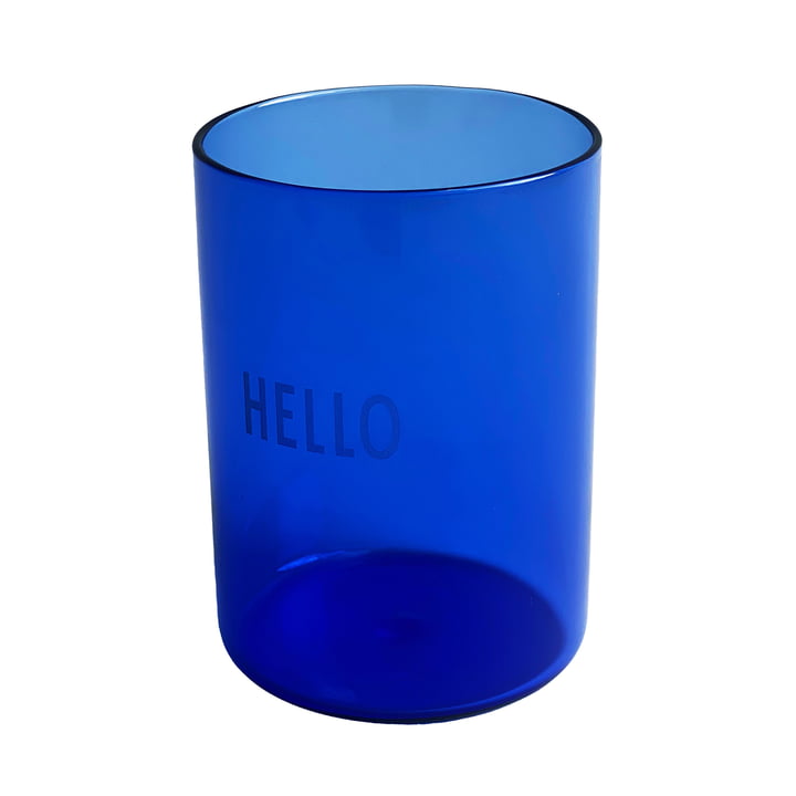 AJ Favourite Verre à boire, Hello / bleu de Design Letters