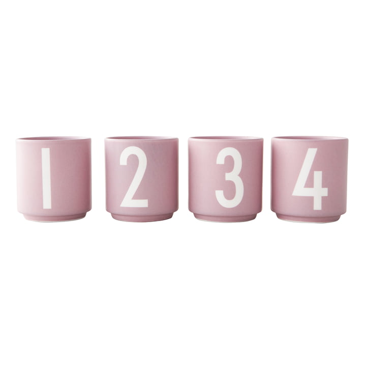 Mini-tasse en porcelaine, lavande (set de 4) de Design Letters