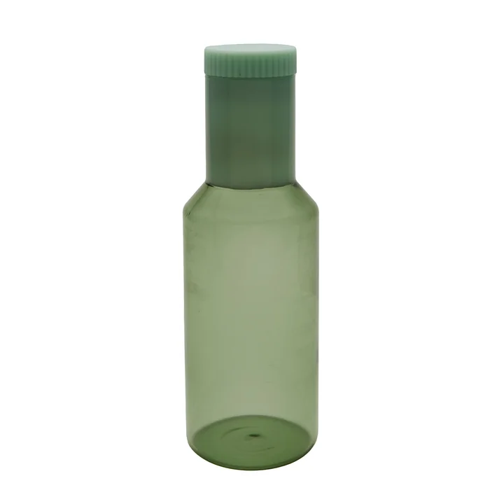Tube Carafe en verre, 1 l, green / milky green de Design Letters