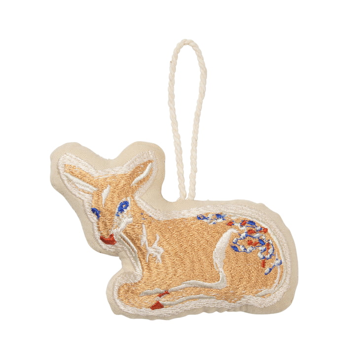 Christmas Deer Pendentif décoratif, bébé, beige chaud de Broste Copenhagen