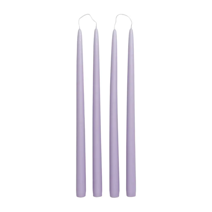 Bougies trempées, Ø 2,2 cm, orchid light purple (set de 4) de Broste Copenhagen