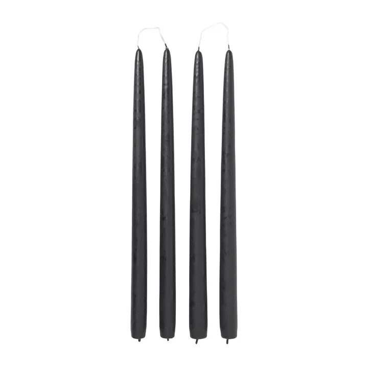 Bougies trempées, Ø 2,2 cm, simply black (set de 4) de Broste Copenhagen