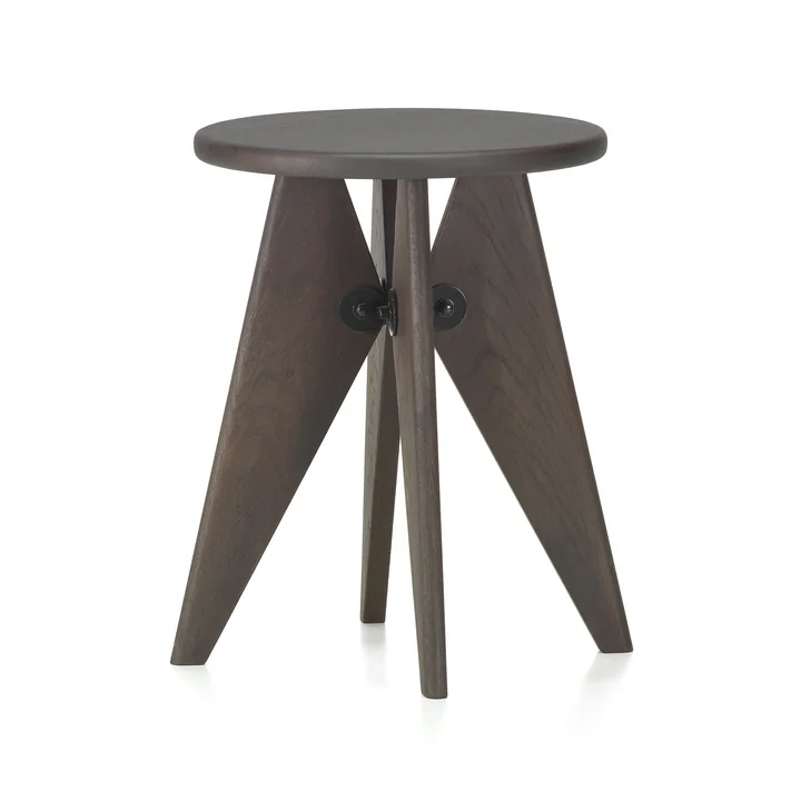 Vitra - Tabouret Solvay , chêne foncé / noir