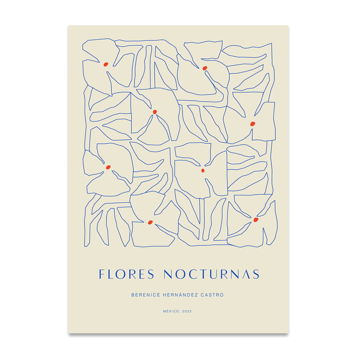 Flores Nocturnas 01 Poster en version 50 x 70 cm de Paper Collective