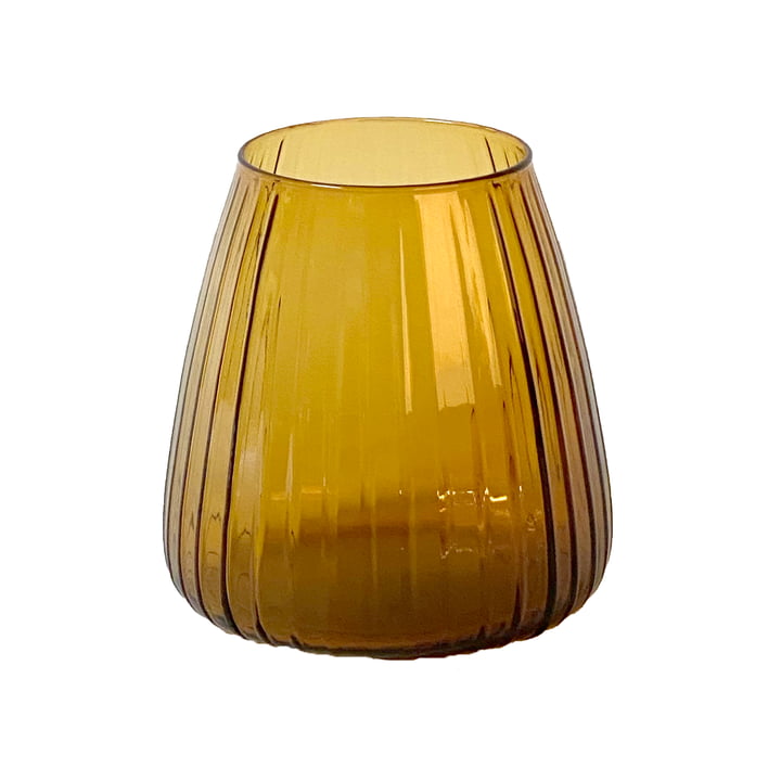 Dim Stripe Vase small de XLBoom dans la version ambre