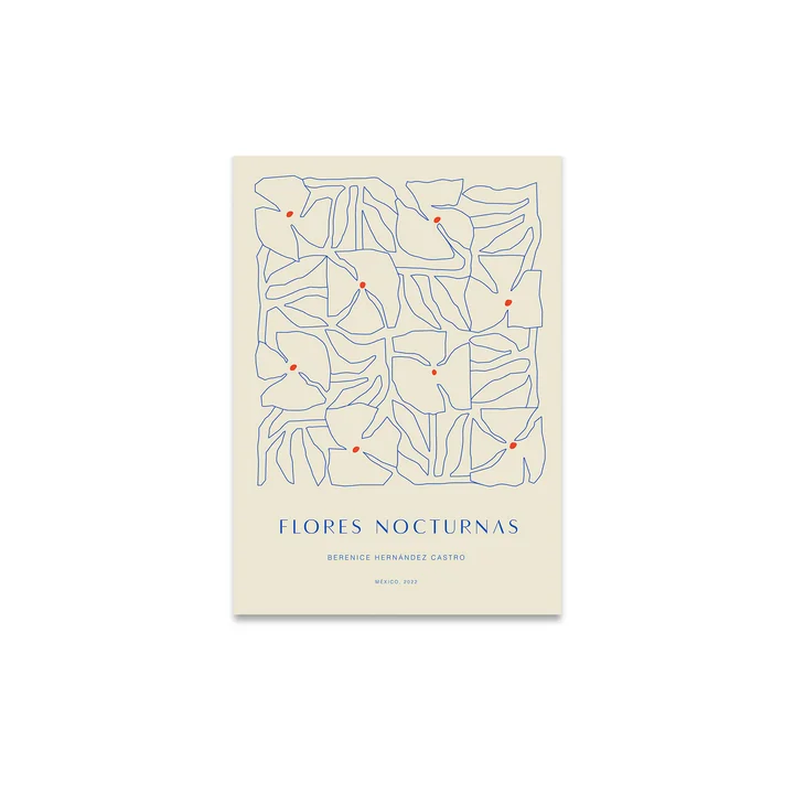 Flores Nocturnas 01 Poster dans la version 30 x 40 cm de Paper Collective