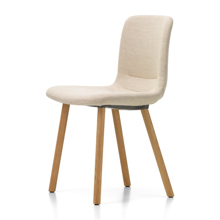 HAL Soft Wood Chaise de Vitra en finition chêne naturel, Dumet ivoire/mélange