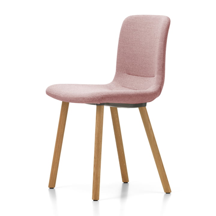 HAL Soft Wood Chaise de Vitra en finition chêne naturel, Dumet rose pâle/beige