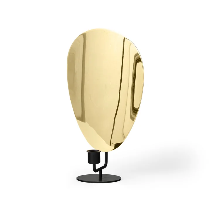 Flambeau bougeoir de Audo dans la version noir / laiton poli