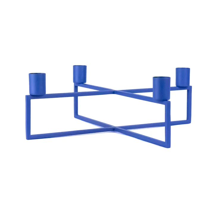 HANA - 4Flames Bougeoir, carré / bleu