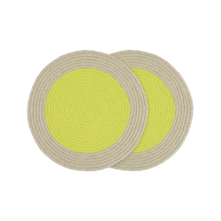 Sets de table en coton de Remember dans la version lime