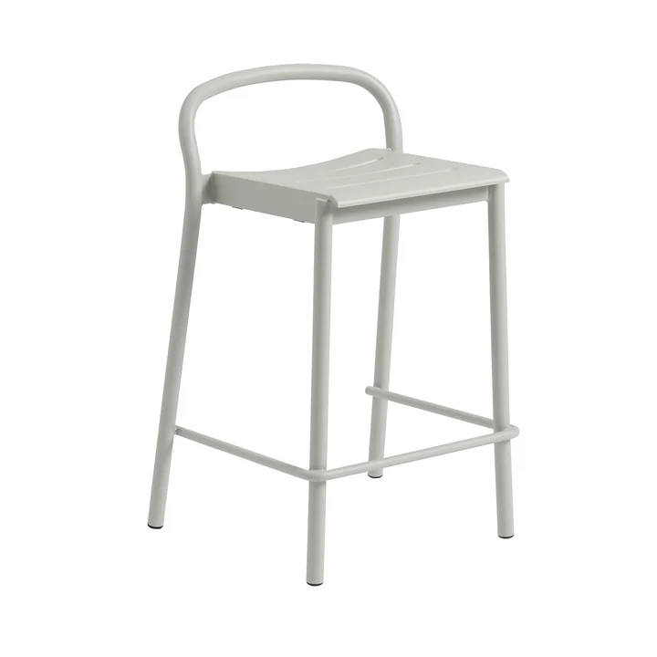 Linear Steel Tabouret de bar Outdoor, SH 65 cm, gris de Muuto
