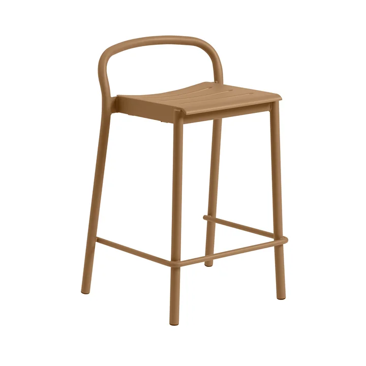 Linear Steel Tabouret de bar Outdoor, SH 65 cm, brunt orange de Muuto