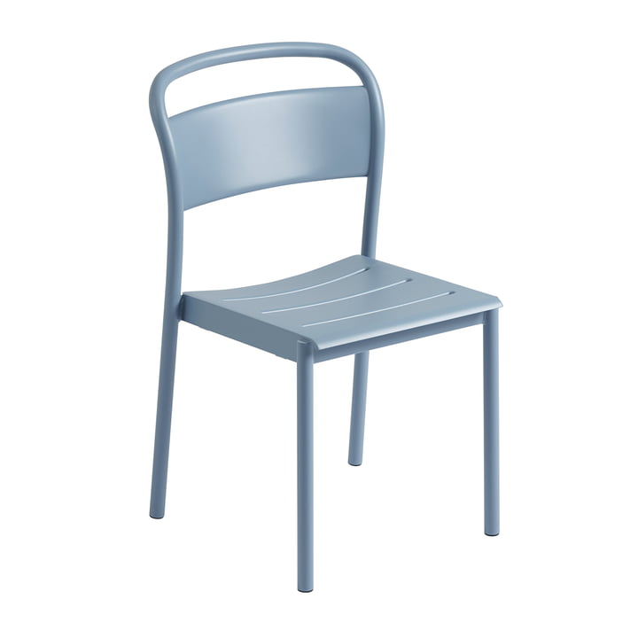 Linear Steel Side Chair Outdoor, bleu clair de Muuto