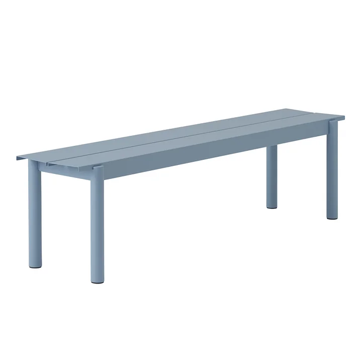 Linear Steel Banc Outdoor, 170 cm, bleu clair de Muuto