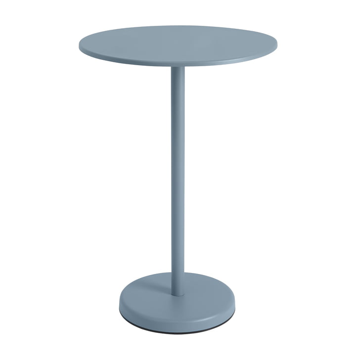 Linear Steel Table de bistrot Outdoor, Ø 70 x H 105 cm, bleu clair de Muuto