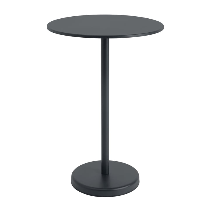 Linear Steel Table de bistrot Outdoor, Ø 70 x H 105 cm, noir de Muuto