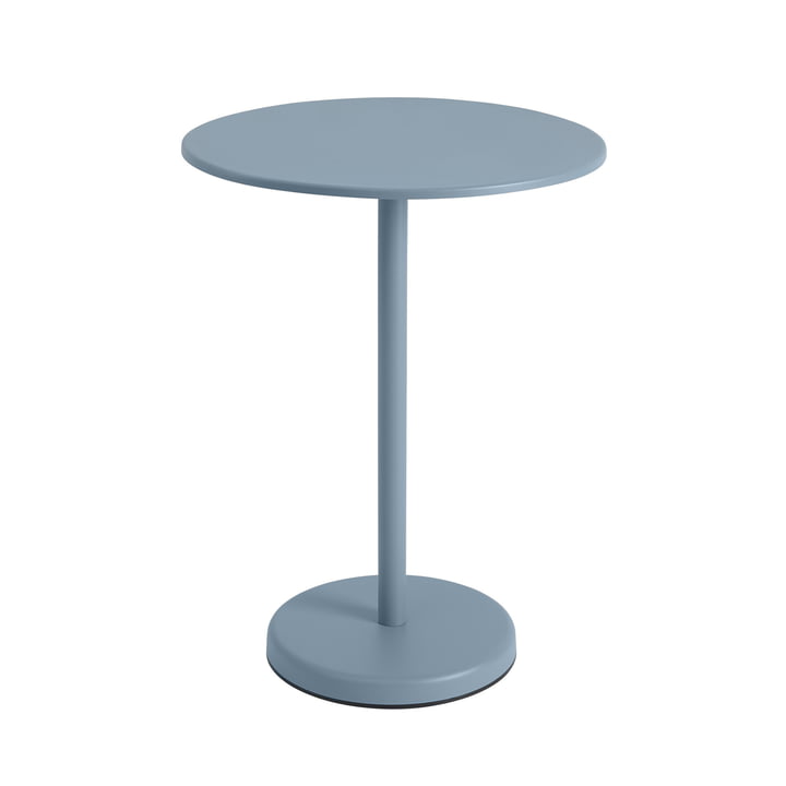 Linear Steel Table de bistrot Outdoor, Ø 70 x H 95 cm, bleu clair de Muuto