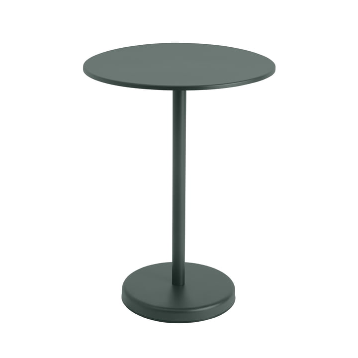 Linear Steel Table de bistrot Outdoor, Ø 70 x H 95 cm, vert foncé de Muuto