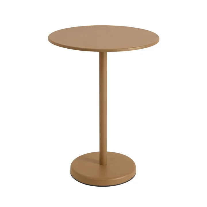 Linear Steel Table de bistrot Outdoor, Ø 70 x H 95 cm, burnt orange de Muuto
