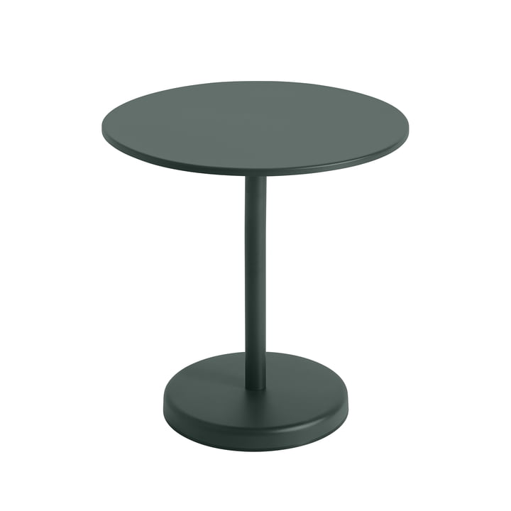 Linear Steel Table de bistrot Outdoor, Ø 70 x H 73 cm, vert foncé de Muuto