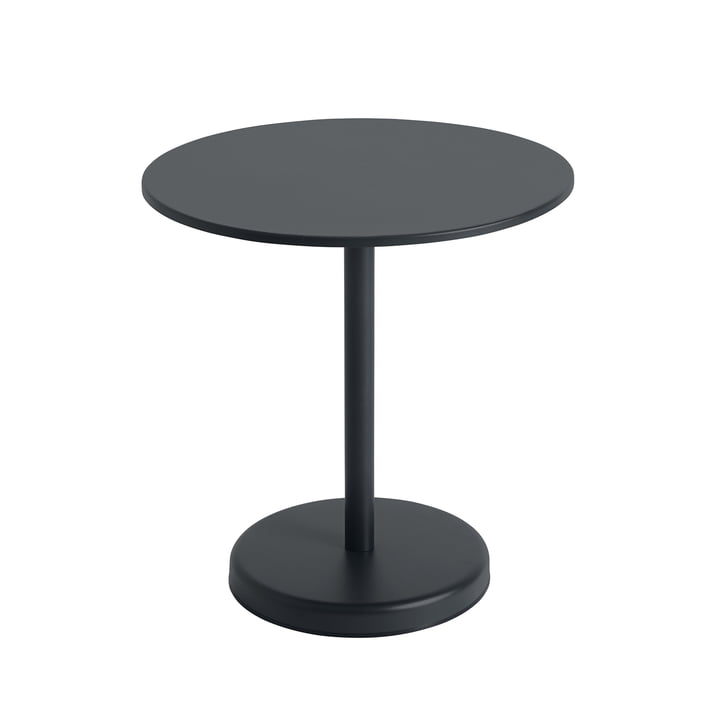 Linear Steel Table de bistrot Outdoor, Ø 70 x H 73 cm, noir de Muuto