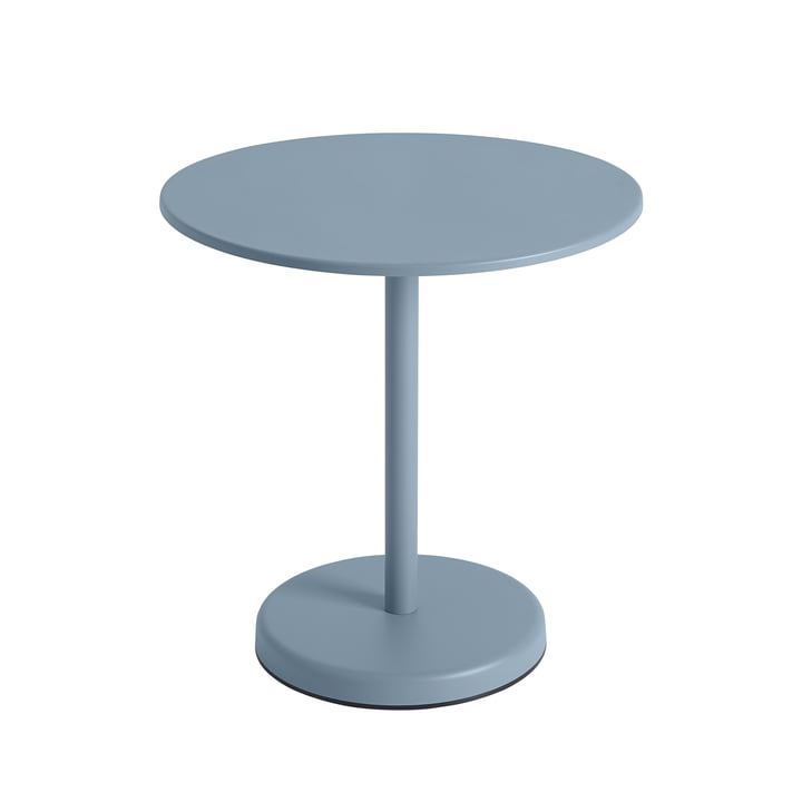 Linear Steel Table de bistrot Outdoor, Ø 70 x H 73 cm, bleu clair de Muuto