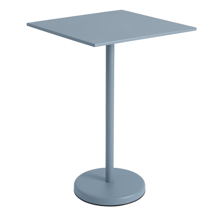 Linear Steel Table de bistrot Outdoor, H 105 cm, bleu clair de Muuto