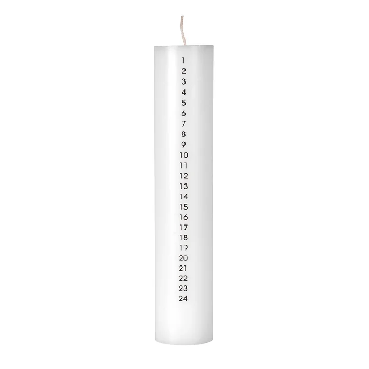 Broste Copenhagen - Bougie calendrier Polished, H 25 cm, blanc / noir