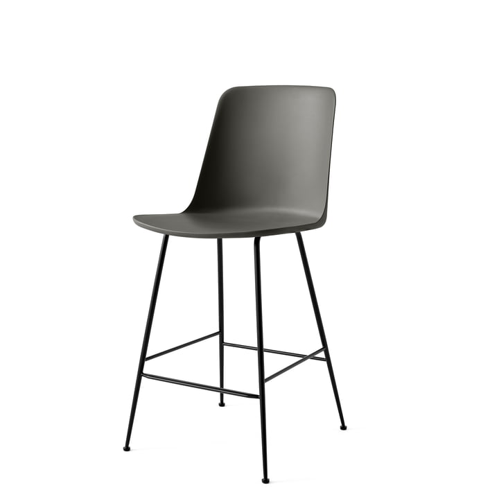 Rely HW91 Chaise de bar, stone grey / piétement noir de & Tradition