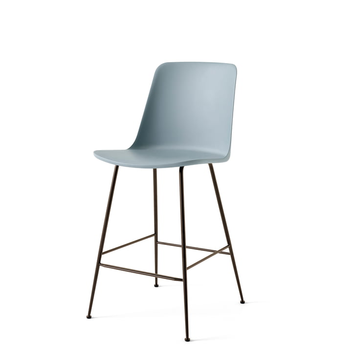 Rely HW91 Chaise de bar, light blue / piétement bronze de & Tradition