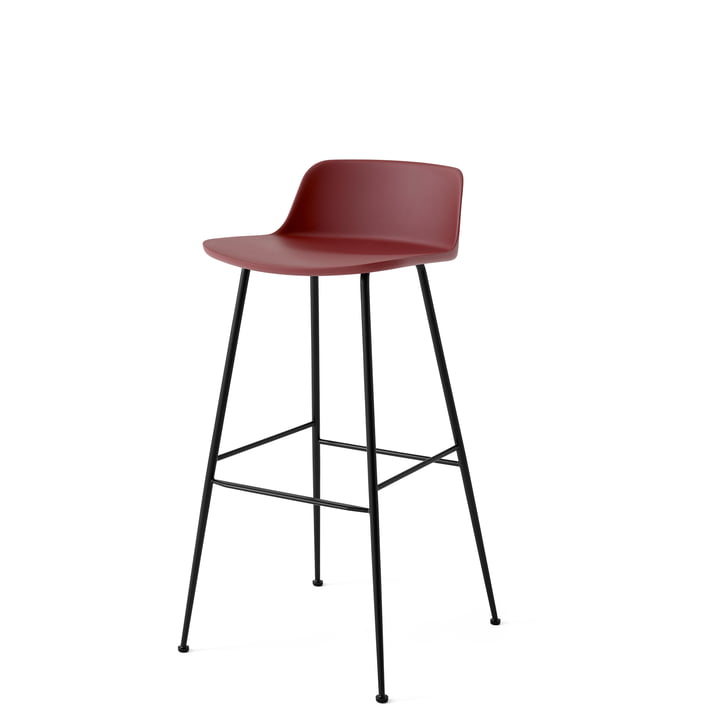 Rely HW86 Chaise de bar, red brown / piètement noir de & Tradition