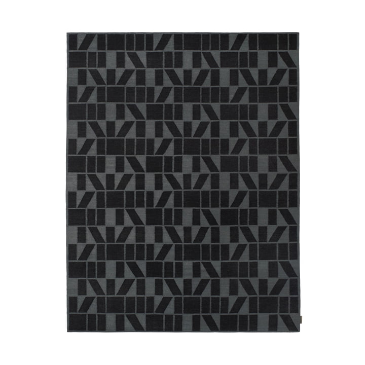 Kelim Untitled_AB15 Tapis, 180 x 240 cm, noir / gris (0023 Shadow) de Kvadrat