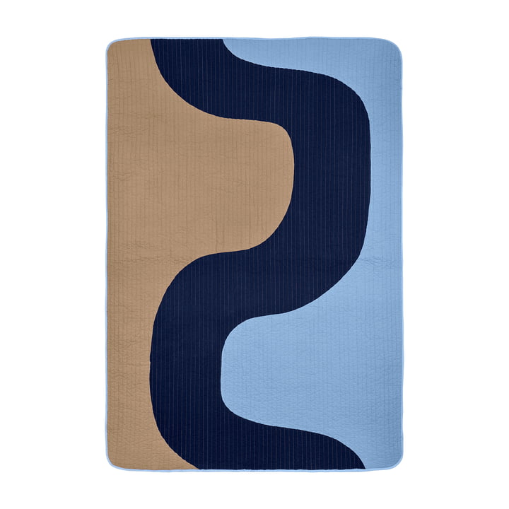 Seireeni Couvre-lit, 160 x 234 cm bleu clair / bleu foncé / beige de Marimekko
