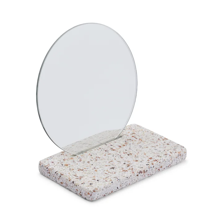 Miroir de table Terrazzo, 19 x 20 cm, rouge / beige de Humdakin